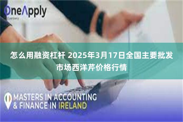 怎么用融资杠杆 2025年3月17日全国主要批发市场西洋芹价格行情